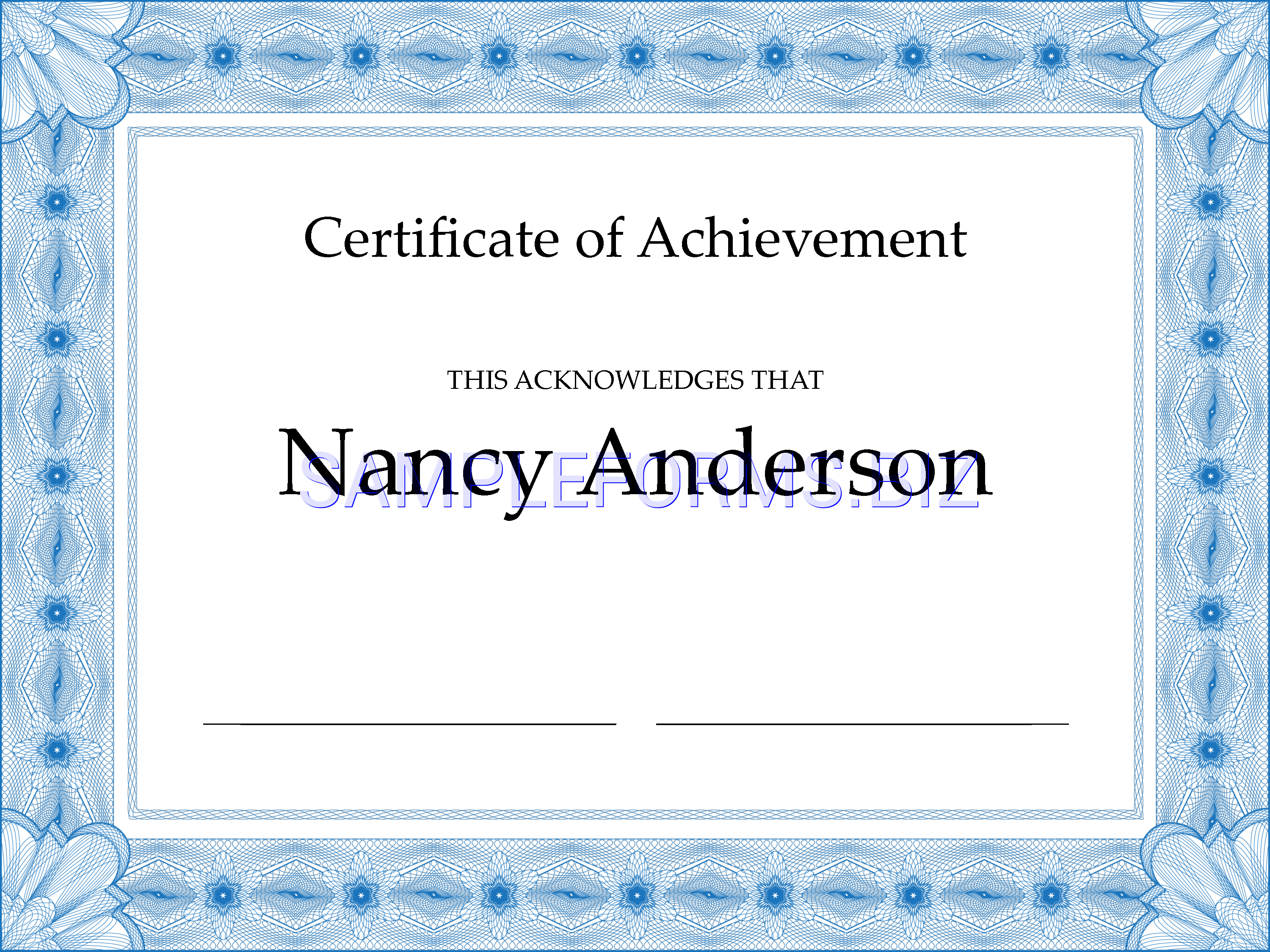 Preview free downloadable Certificate of Achievement 3 in PDF (page 1)